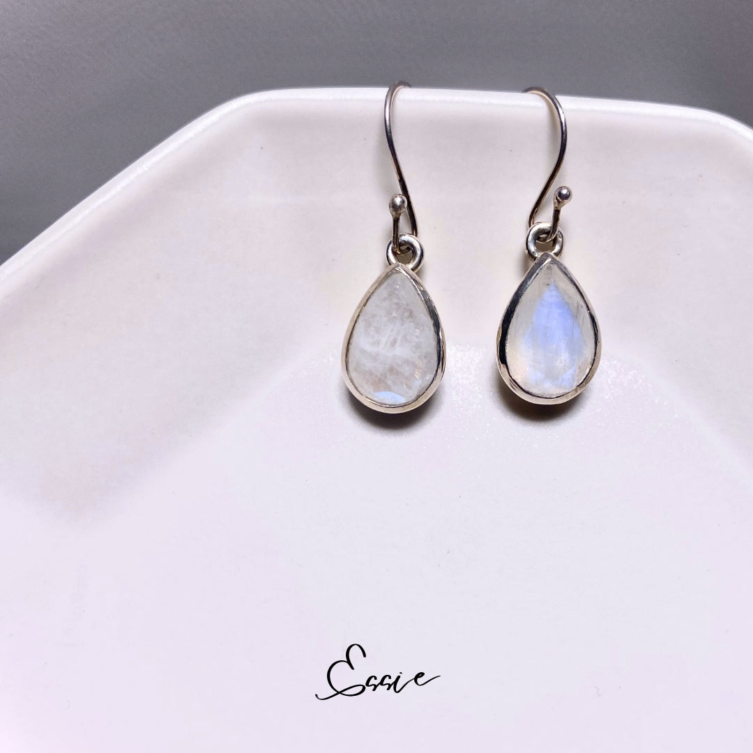 銀925 耳環 月亮拉長石 11