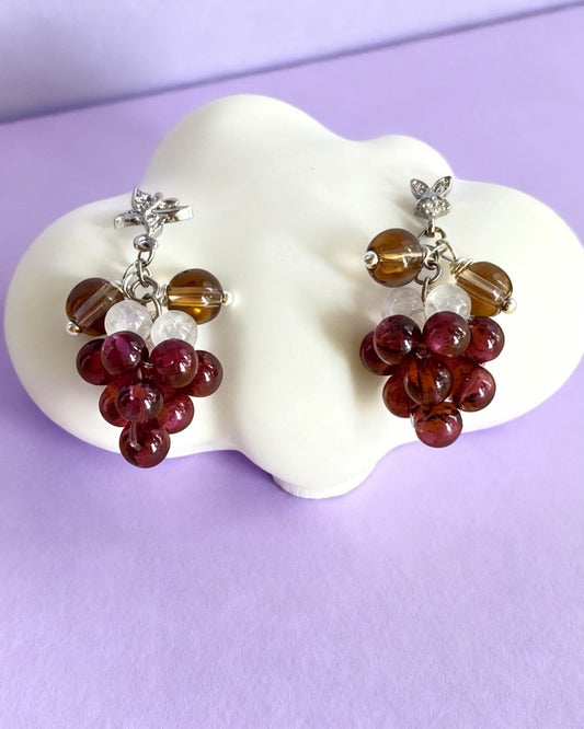 石榴石耳環