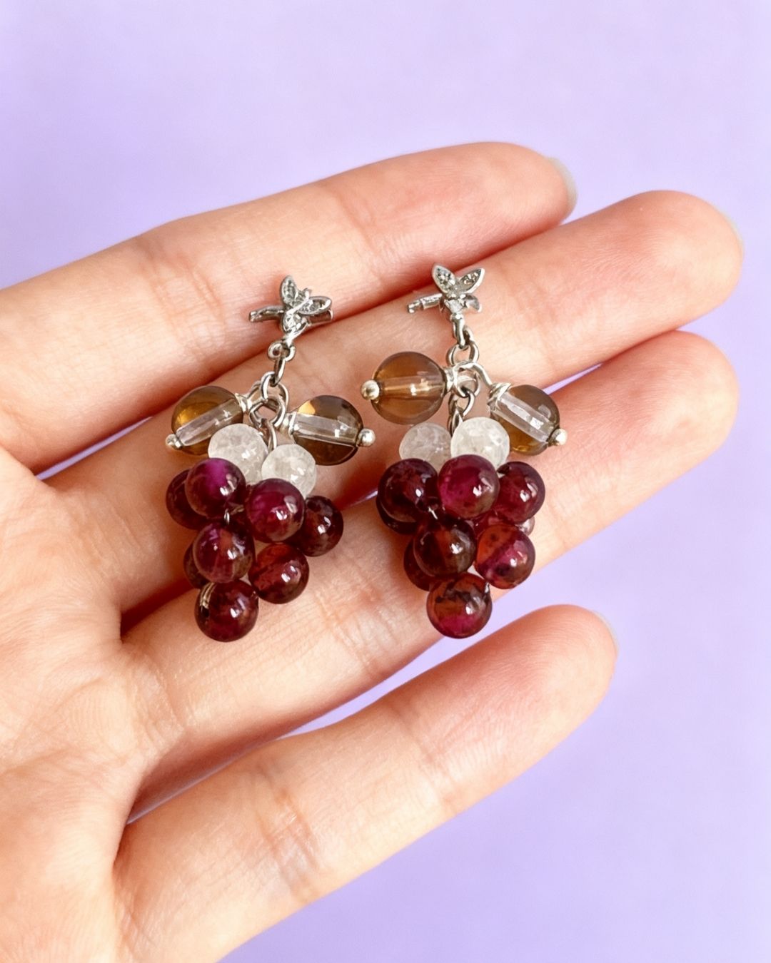 石榴石耳環