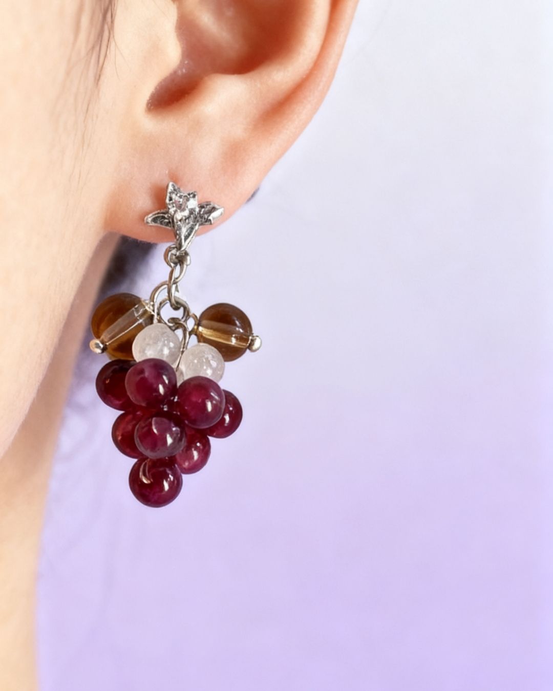 石榴石耳環