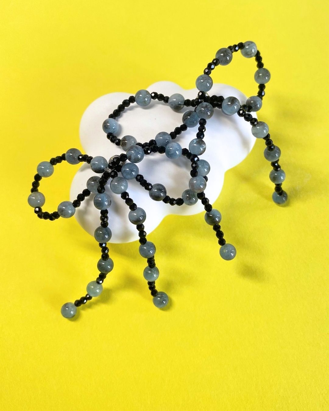 海藍寶尖晶耳環