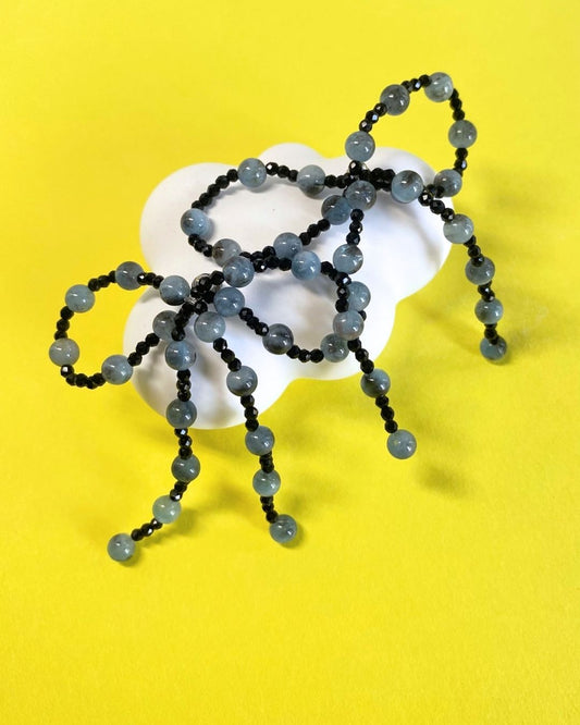 海藍寶尖晶耳環