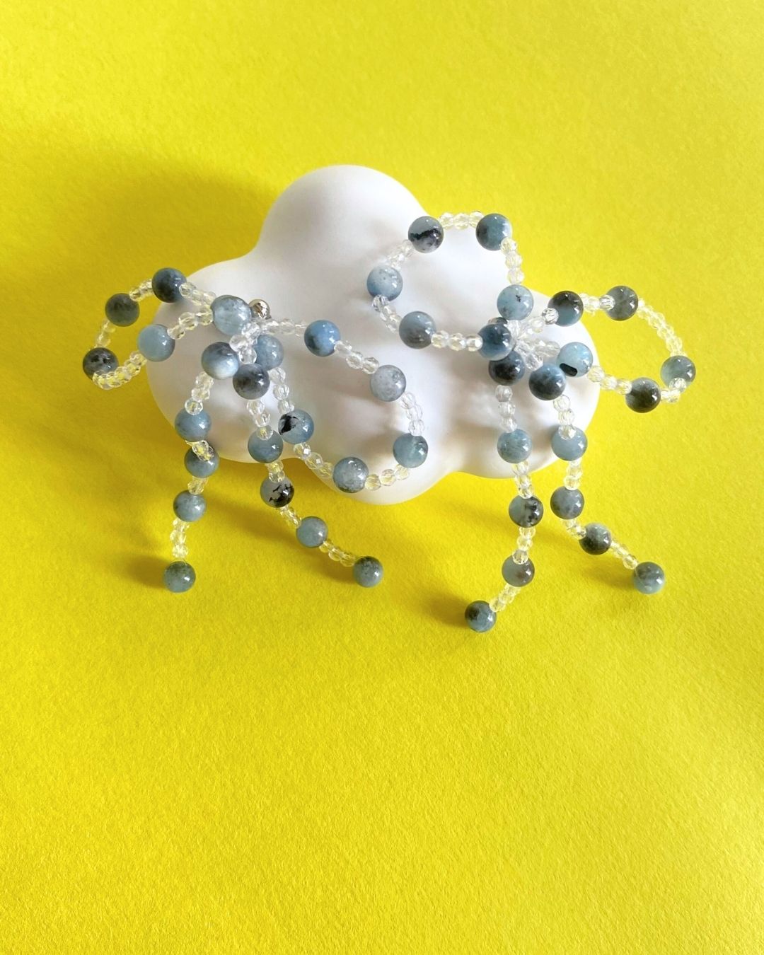 海藍寶尖晶耳環