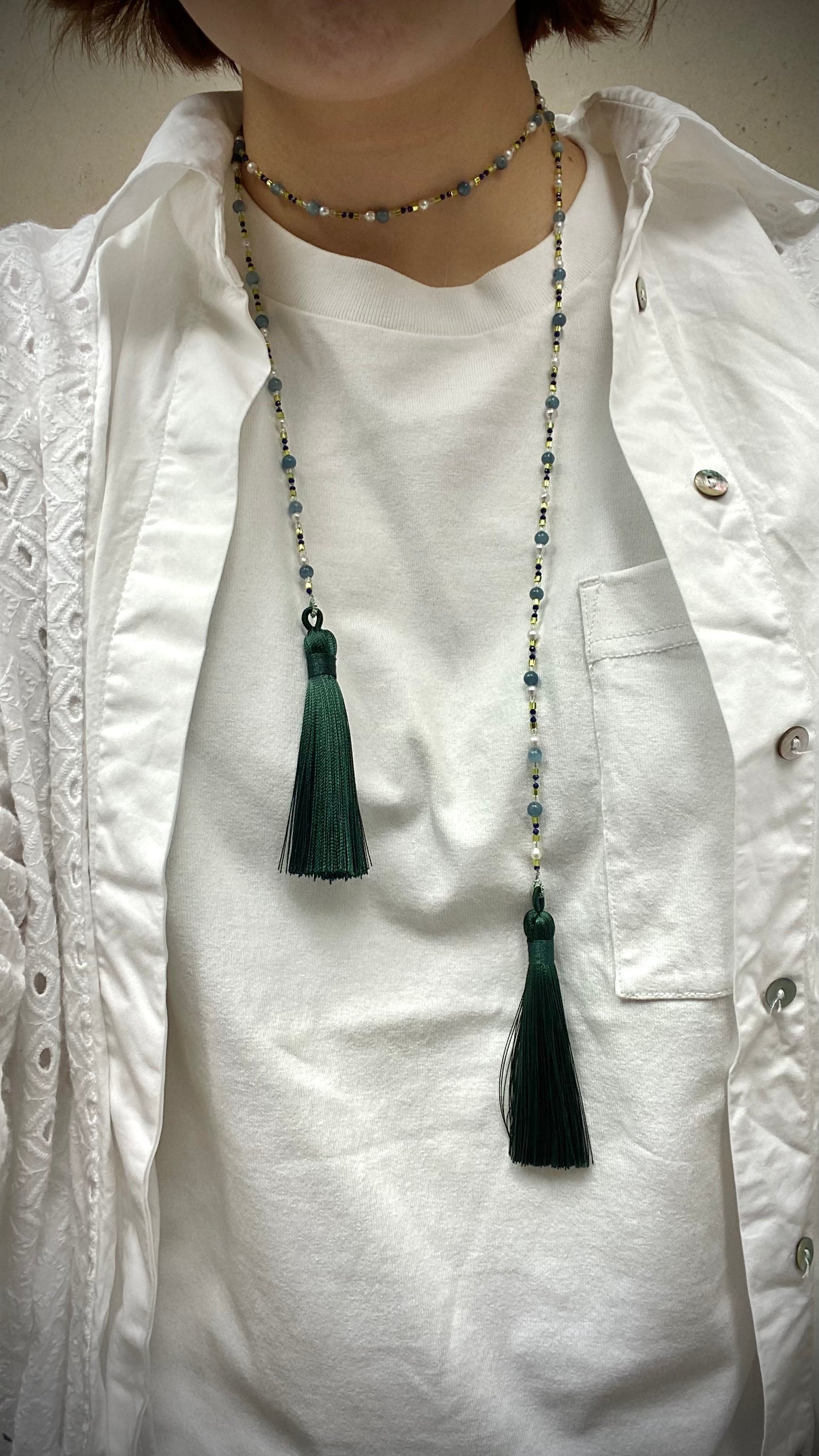 Aquamarine 2-way necklace